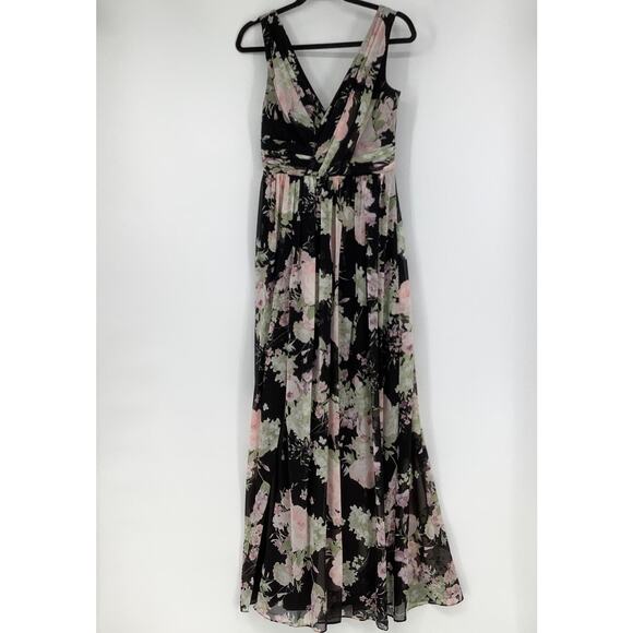 Dessy Collection Size 6 Sleeveless Floral Maxi Dress w/Front Slit $273 msrp J3-1 - Picture 3 of 9